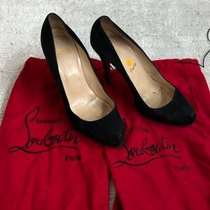 Authentic Christian Louboutin black suede heels size 39